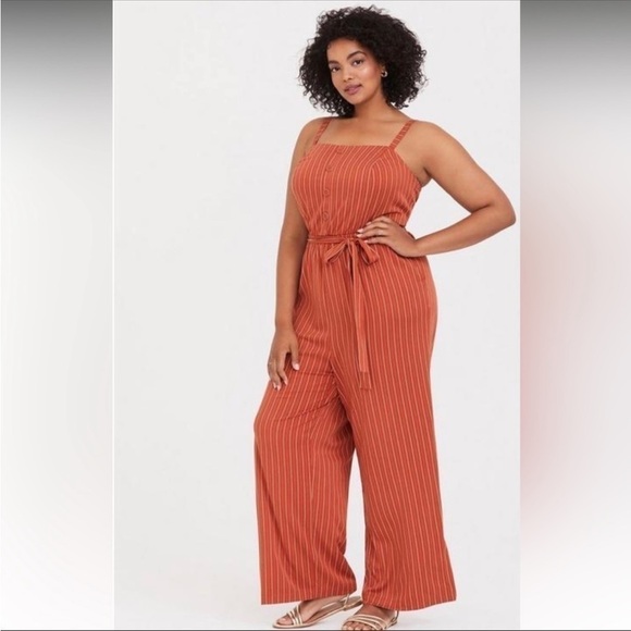 NWT Torrid stripe wide leg jumpsuit size 4 - Picture 1 of 14